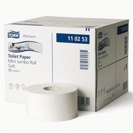 Tork premium toalettpapper soft mini jumbo T2, 2-lag 12st/fp 110253