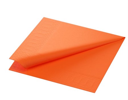 Servett 33cm 3-lag Sun Orange 1/4vikt Duni