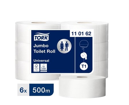 Toalettpapper Tork Universal.  jumbo T1, 1-lags, 500m  6st/fp