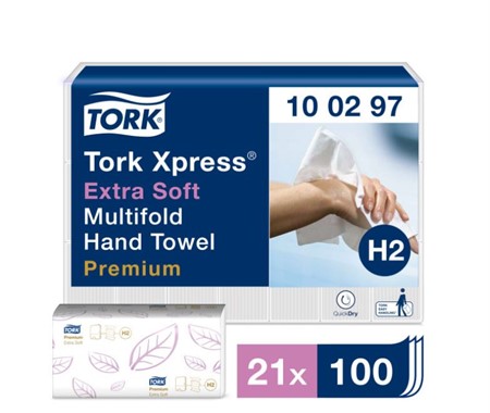 Handduk Tork Xpress Premium  Extra Soft,  2100st, 2-lags, H2