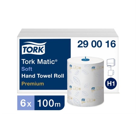 Handduk på rulle H1 Tork Premium, 6st/fp, 100m/r, 2-lag, vit
