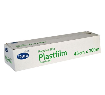 Plastfilm PE operforerad i dispenser med rivkant 0,45x300m. 1Rulle