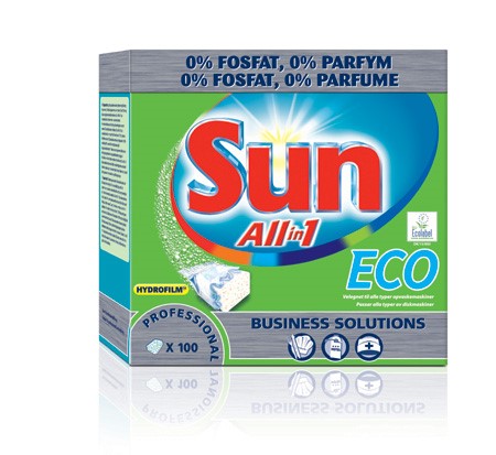 Maskindisktablett Sun Prof All in 1 Eco Tabs 100-p