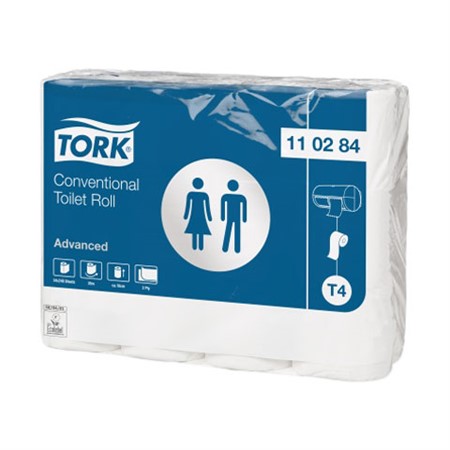 Tork Adv. toalettpapper T4, 2-lag vitt, 31,4m, 24r/fp