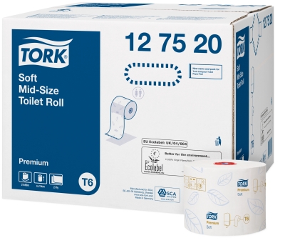 Tork Premium.Toalettpapper T6, 90m/r, 2-lag, m dekor, 27st/fp
