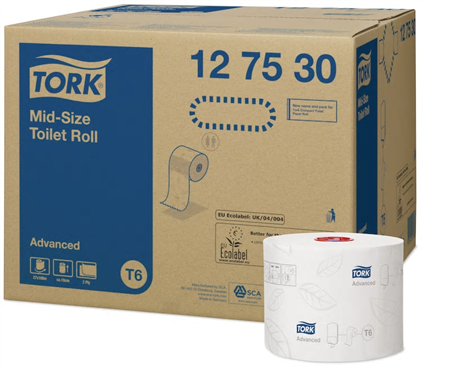 Toalettpapper Tork Advanced T6, 27 rull/kart, 2-lag
