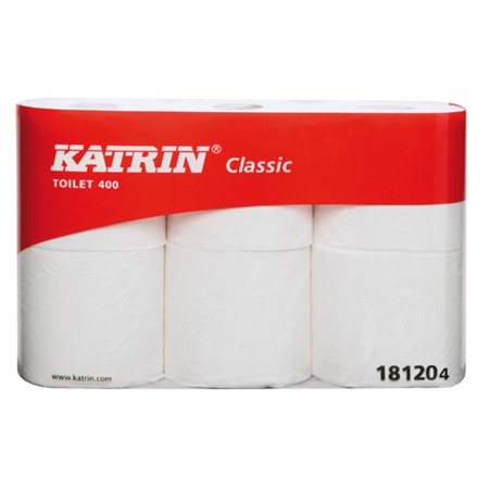 Katrin Classic Toilet 400 toalettpapp,2-lag,vit,48m/rle,42rle/fp104834