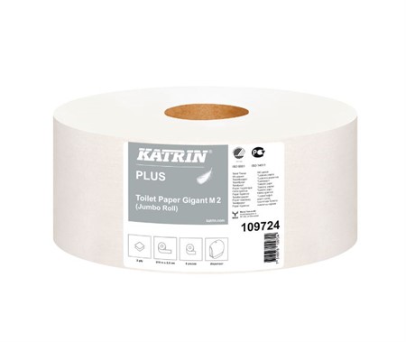 Katrin Plus Gigant M2 toalettpapper, 2-lag, vit, 310m/rle, 6rl/fp