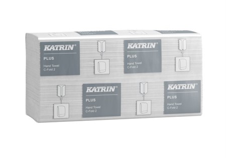 Handduk Katrin Plus C-vikt 2-L, vit, 33x24cm. 1600st/krt
