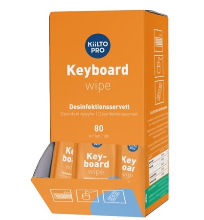 Desinfektionsservett, Keyboard Wipes, 80st/fp, Kiilto.