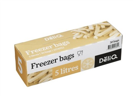 Fryspåse 5L. 30st/rl. 260x450mm, 22my, DeliQ.