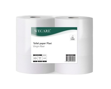 Toalettpapper WeCare Jumbo,nyfiber, 2-lags, 350m, 6rull/bal