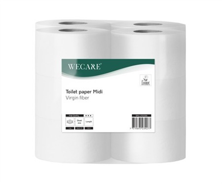 Toalettpapper WeCare Midi Jumbo,nyfiber, 2-lags, 150m, 12rull/bal