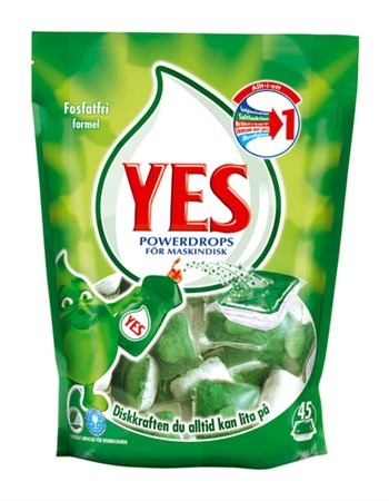 Yes Tabs Powerdrops, maskindisk, 40st/fp