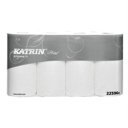 Katrin Plus Kitchen 75 Hushållspapper, 2-lags, vit, 21m/rle,32rull/bal