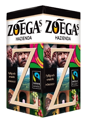 Kaffe, Zoegas Hazienda 450g, 12st/fp, krav-& fair trade märkt