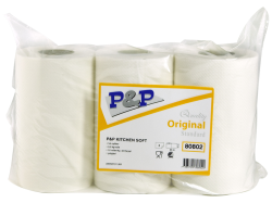 Hushållspapper P&P Soft 2-L vit 70m, 12rlr/bal