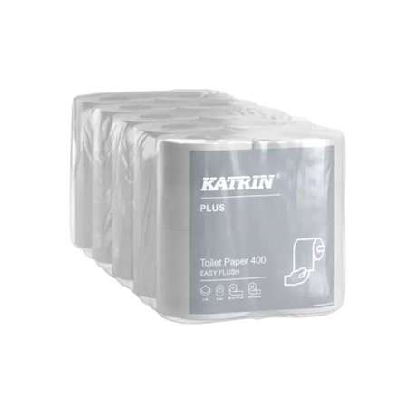 Katrin Plus Toilet 400 EasyFlush, 2-lag, vit, 50m/rle, 20rle/fp