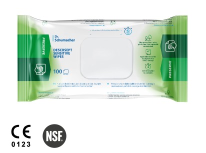 Ytdesinfektion DESCOSEPT Sensitive Wipes 20x20cm, 100st/frp