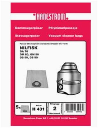 Dammsugarpåse Nilfisk GS/GM 80/90, 5 st/pkt